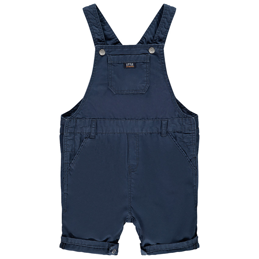 Salopette courte unie en toile pour bébé garçon 