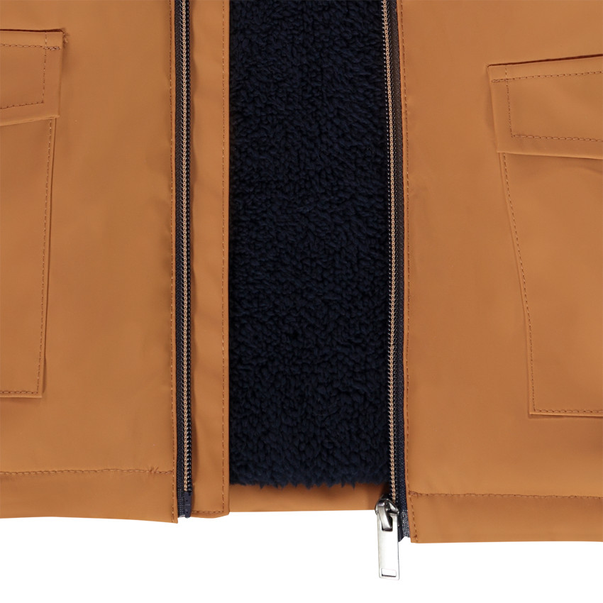 Parka gomme déperlante doublée sherpa pour garçon 