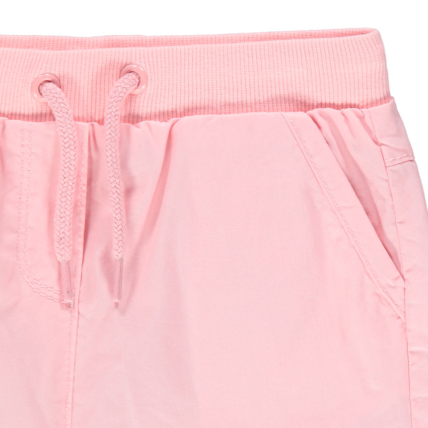 Short uni en toile à taille élastiquée   