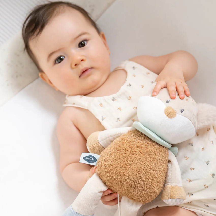 Peluche musicale - Renard Flo - Vert menthe - 24 cm 