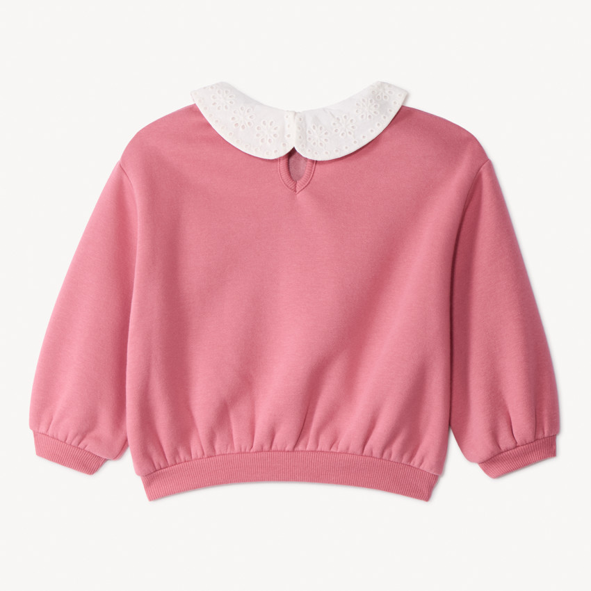 Sweat molleton fantaisie avec col claudine pour bébé fille 