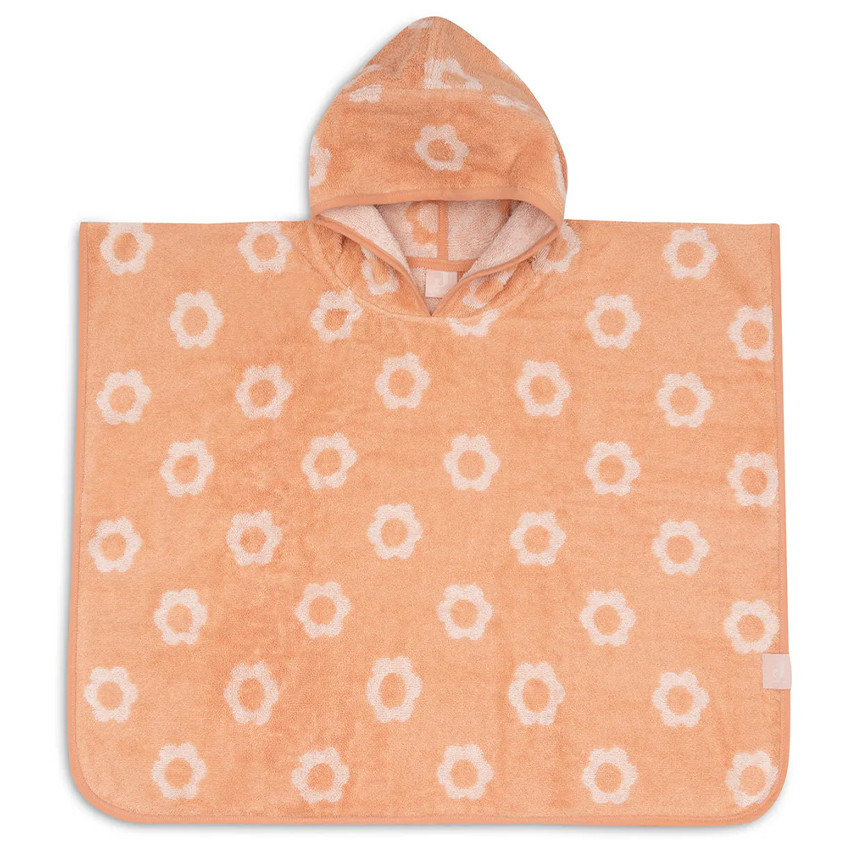 Poncho de bain éponge Jaquard Réversible Flower  