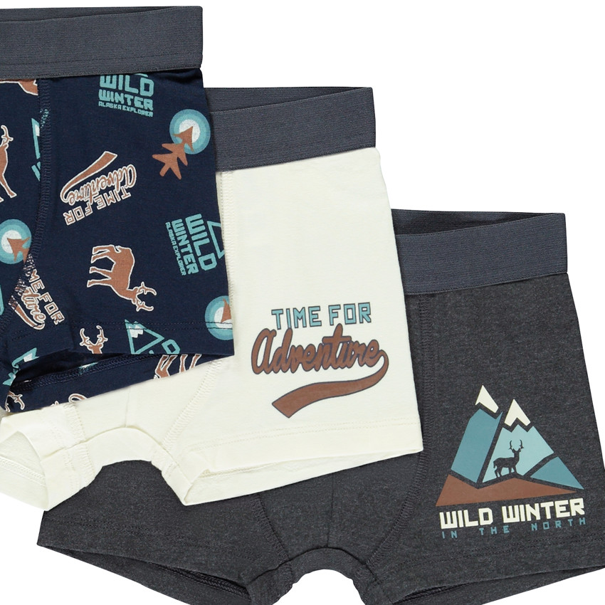 Lot de 5 boxers motifs cerf pour garçon 