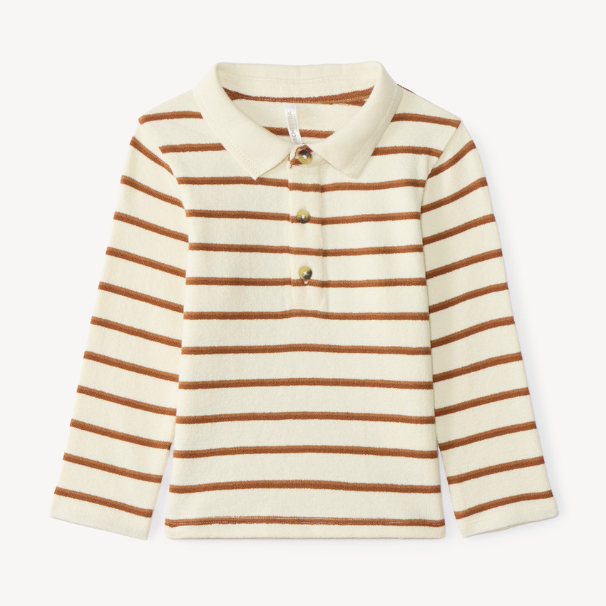 Polo à manches longues bébé garçon style marinière 