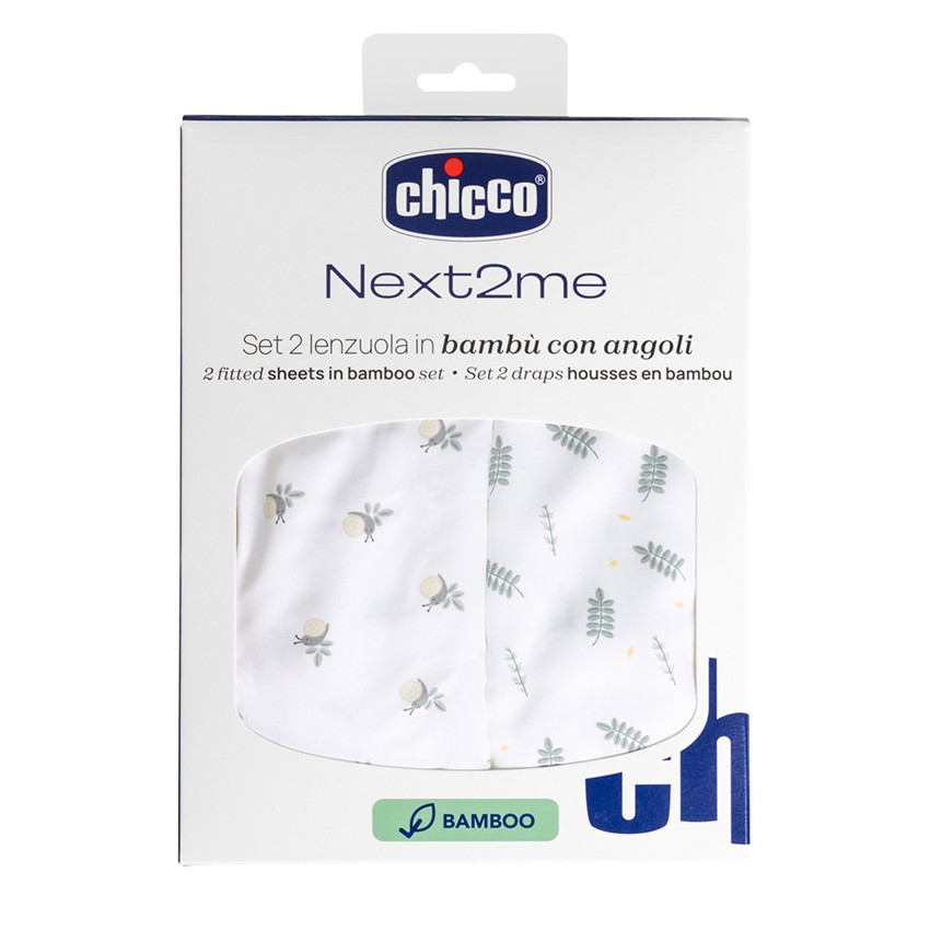 Lot de 2 draps housses pour Next2Me Bambou Greenery 