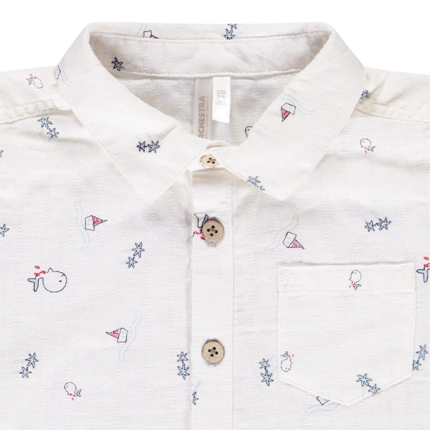 Chemise manches courtes imprimé marin pour bébé garçon 