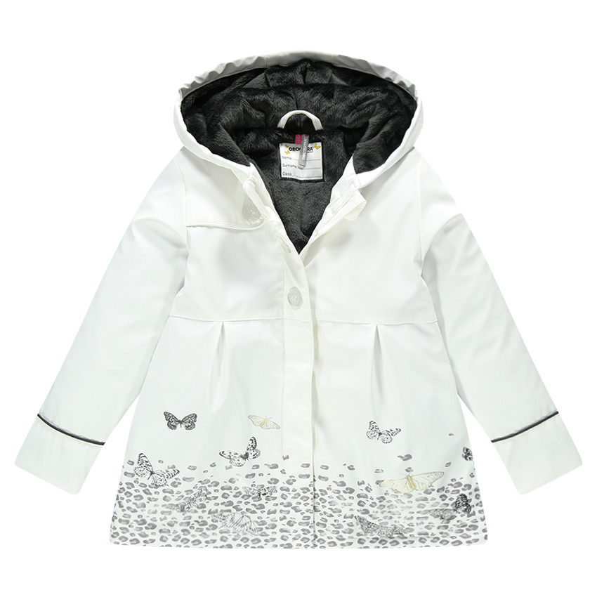 Parka imperméable à capuche en gomme doublée sherpa 