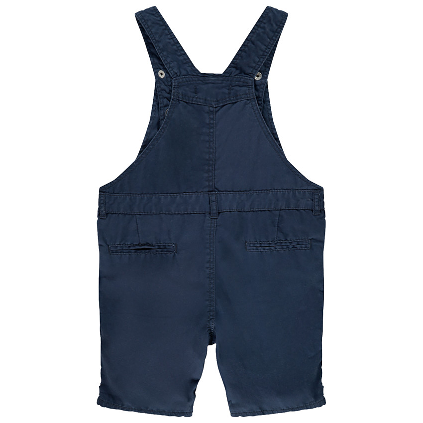 Salopette courte unie en toile pour bébé garçon 