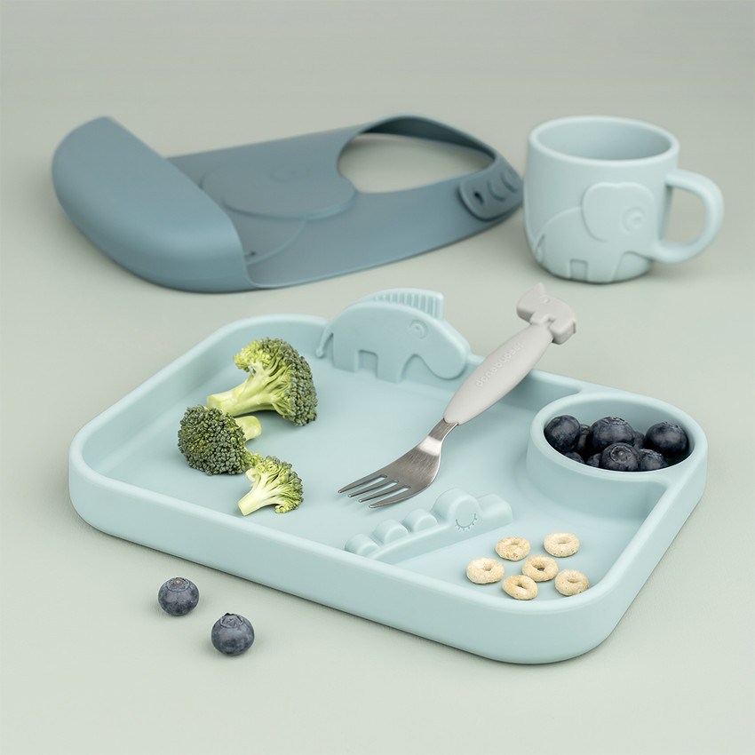 Tasse à anse en silicone Peekaboo Elphée bleu 