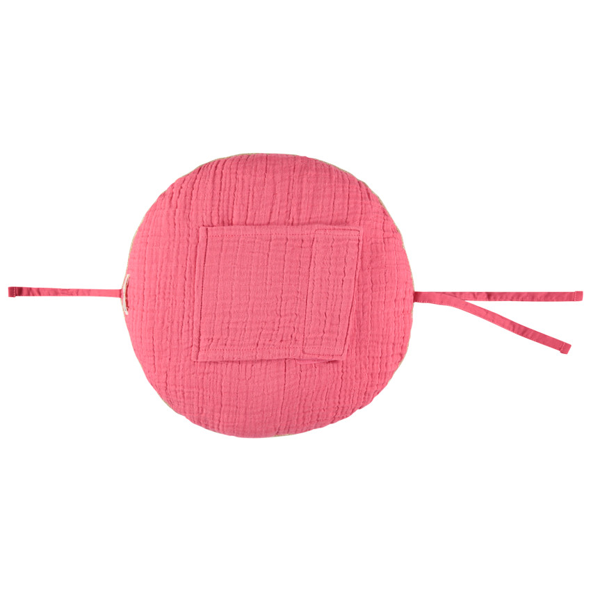 Coussin décoratif rond en tétra modulable en tour de lit ou de parc 