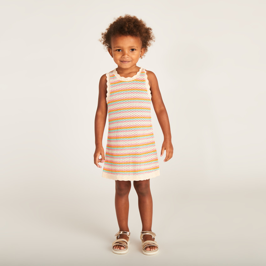Robe sans manches en tricot pour bébé fille