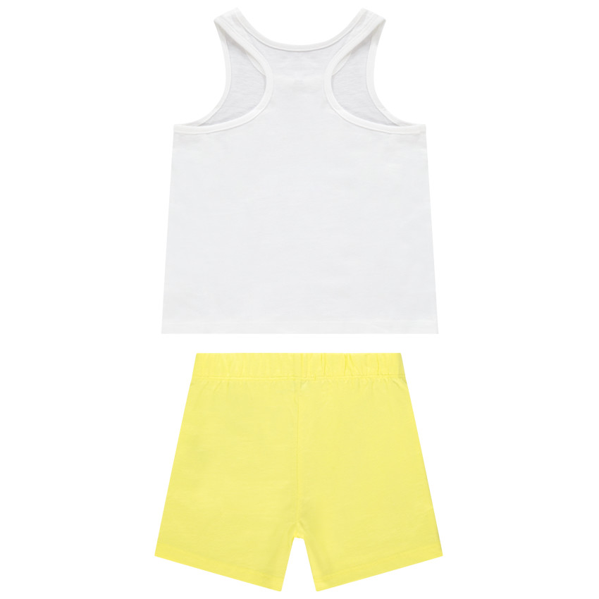 Ensemble débardeur print cygne et short jaune 
