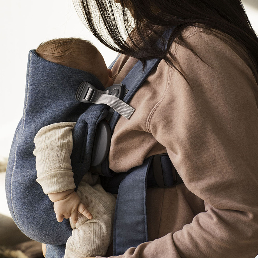 Porte-bébé Mini 3D Jersey - Bleu chiné 