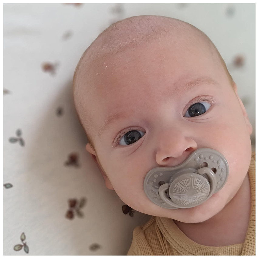 Sucette Dynamic Silicone 0-3m Light Grey/Dark Grey 