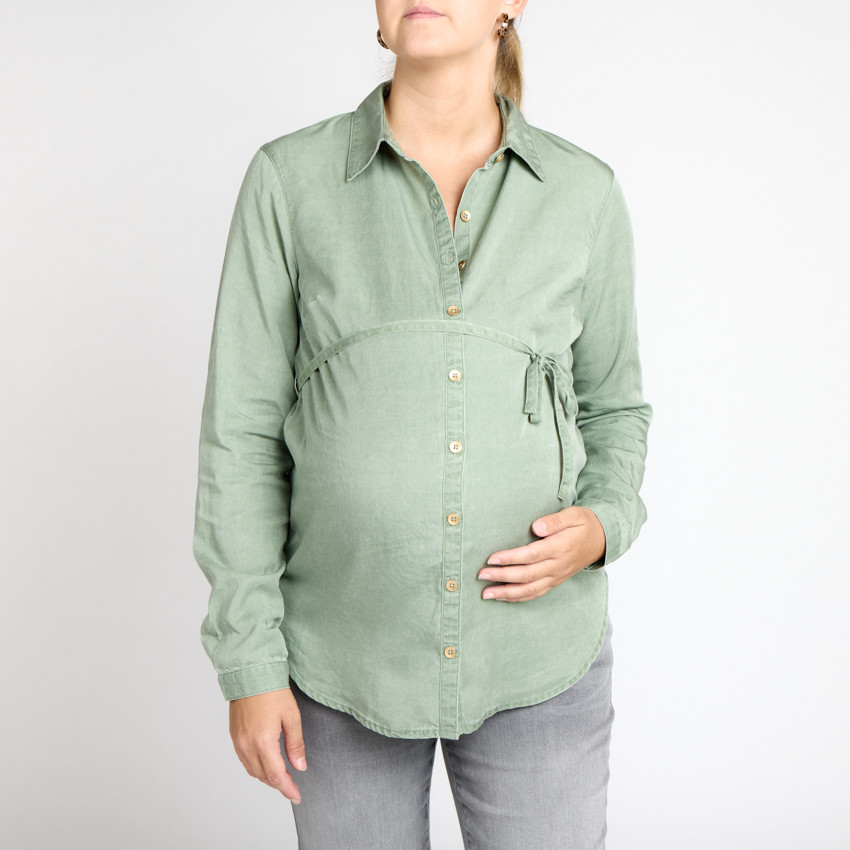 Chemise manches longues à nouer pour femme