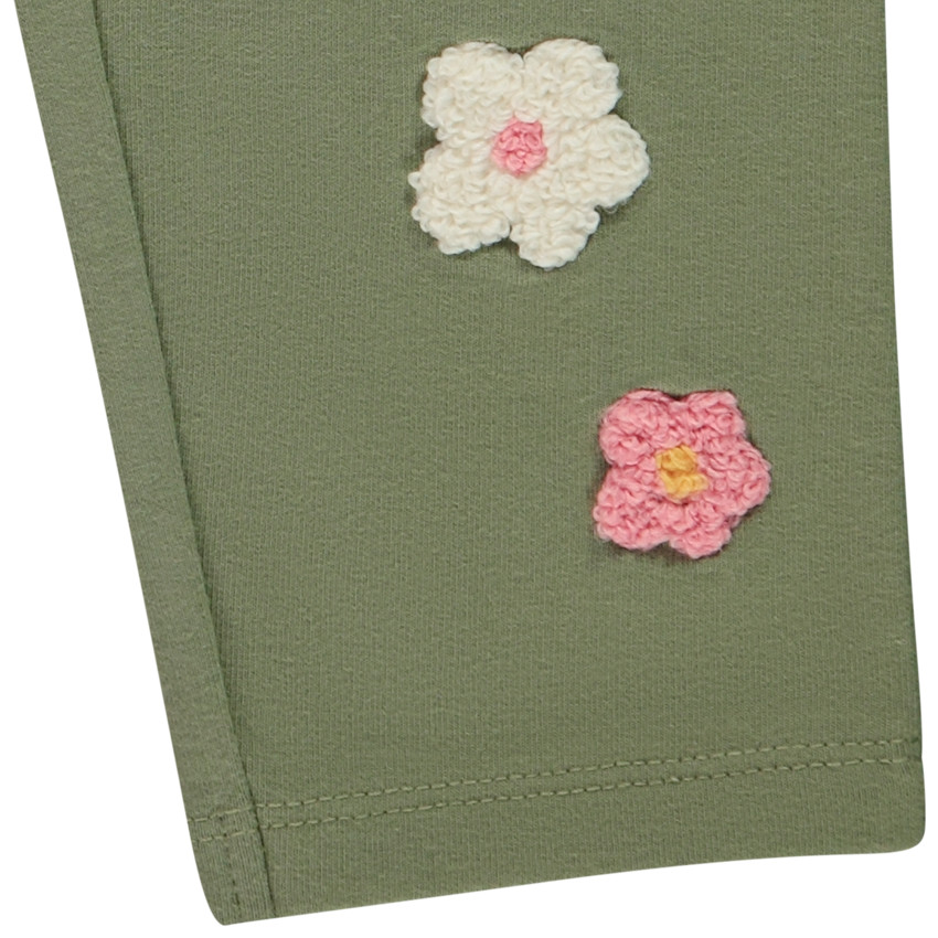 Caleçon uni avec patch bouclettes brodé pour bébé fille 