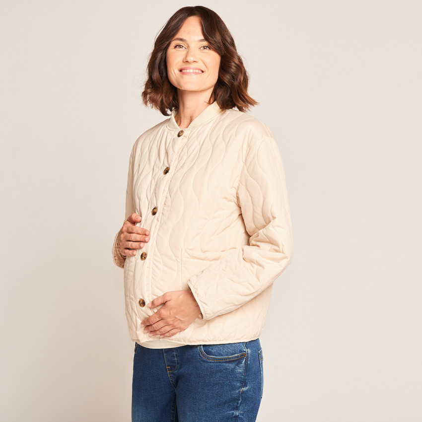 Veste de grossesse évolutive en toile matelassée