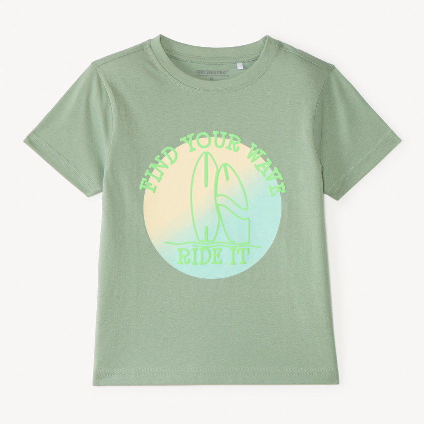 T-shirt manches courtes print fantaisie 3D pour garçon 