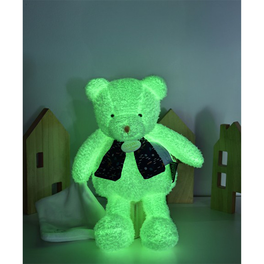 Peluche doudou Ours Luminescent Clair de Lune Blanc