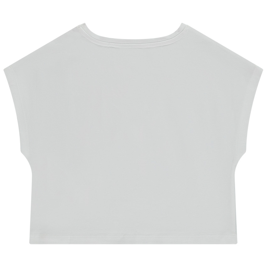 T-shirt manches courtes forme boîte avec print fantaisie pour fille 