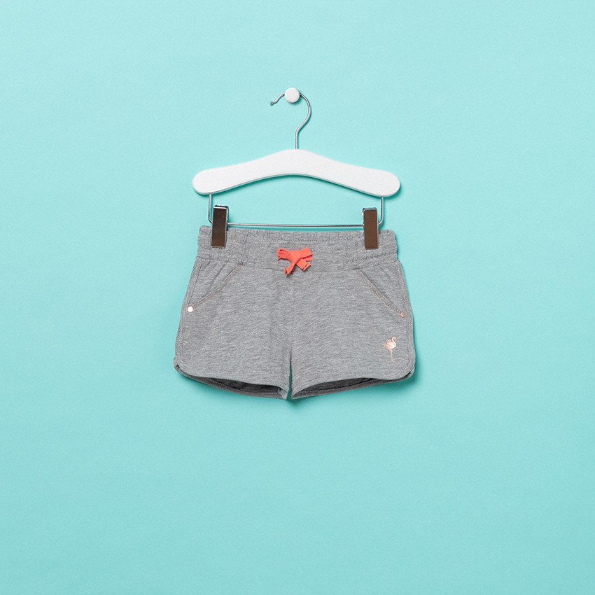 Short en jersey avec flamant rose printé 