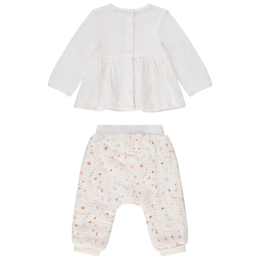Ensemble 2 pièces imprimé fantaisie pour bébé fille 