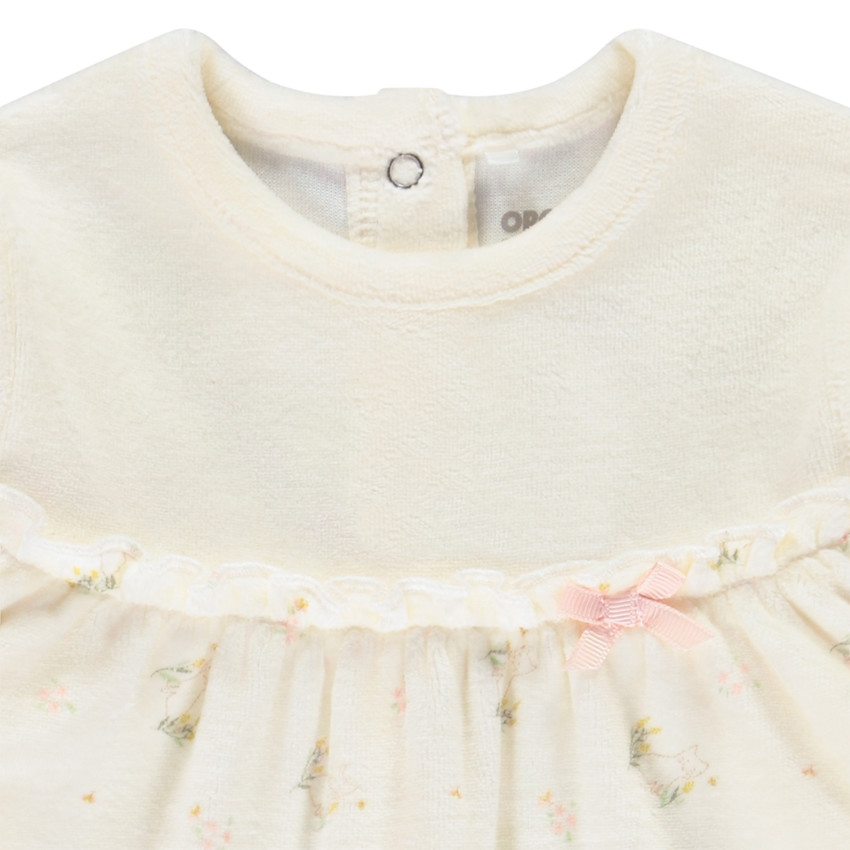 Dors-bien en velours imprimé chats pour bébé fille 