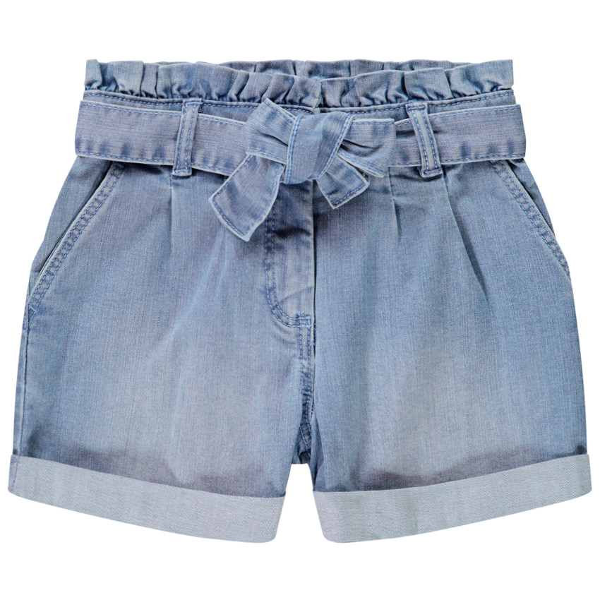 Short en jean taille haute pour enfant fille
