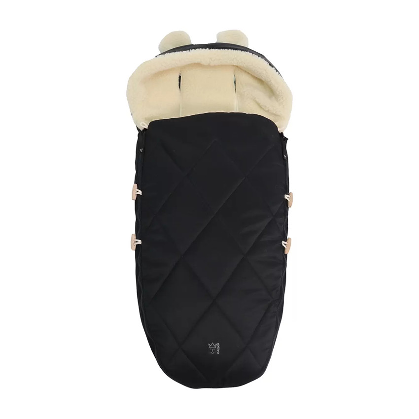 Chancelière chaude pour poussette XL Ears Wool Black  