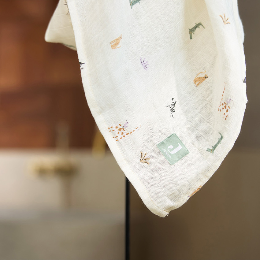 Lot de 3 langes en gaze 70 x 70 cm Jungle Jambo 