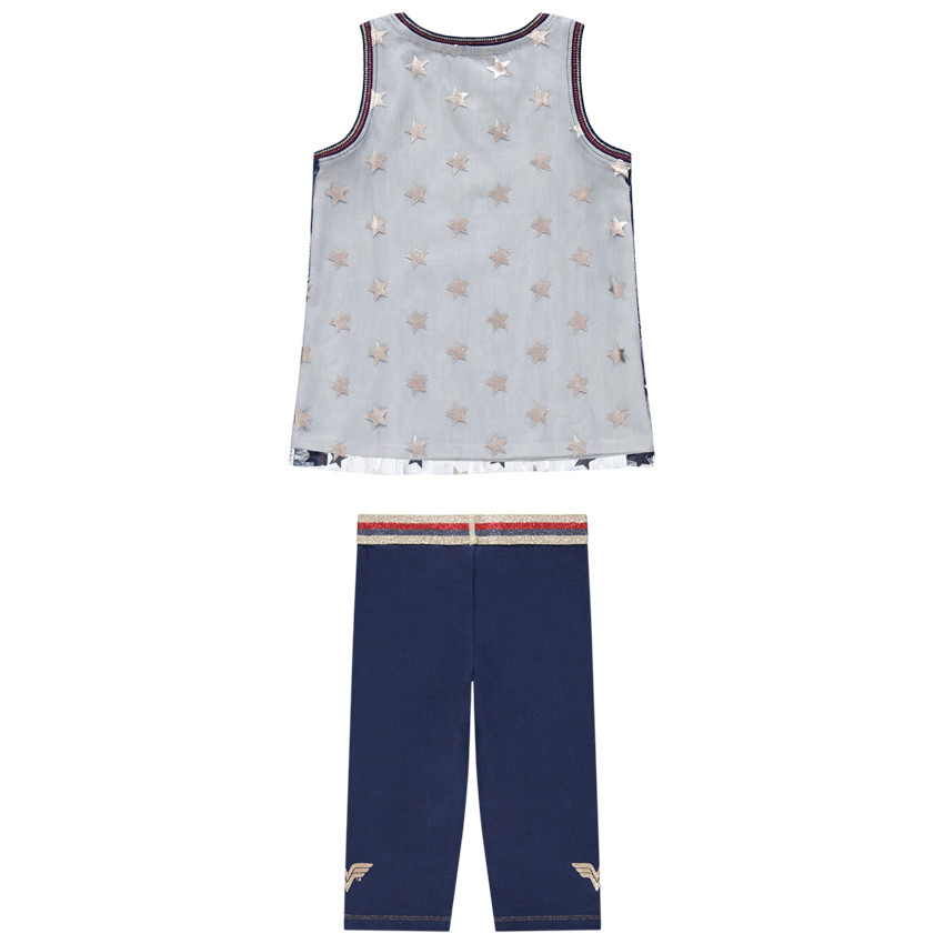 Ensemble avec débardeur en tulle et legging court Wonder Woman 