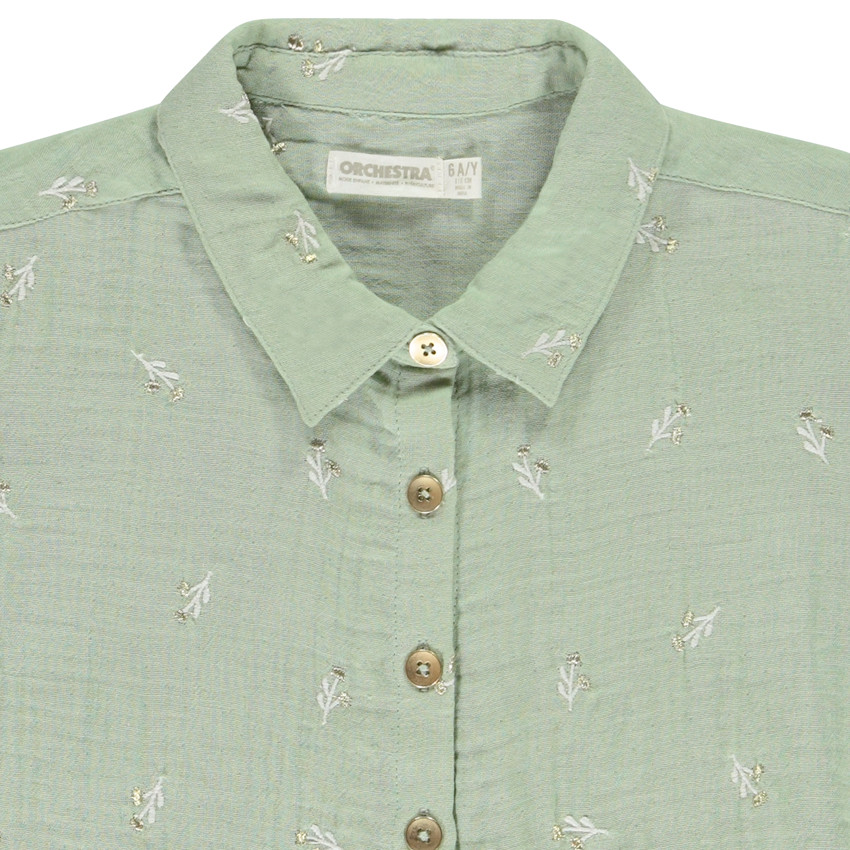 Chemise manches longues imprimé fantaisie pour fille 