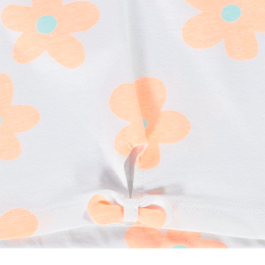 T-shirt manches courtes effet noué imprimé fleurs pour bébé fille 