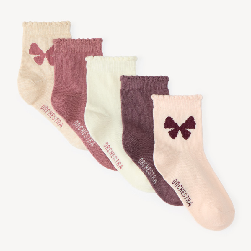 Lot de 5 chaussettes en tricot fille 