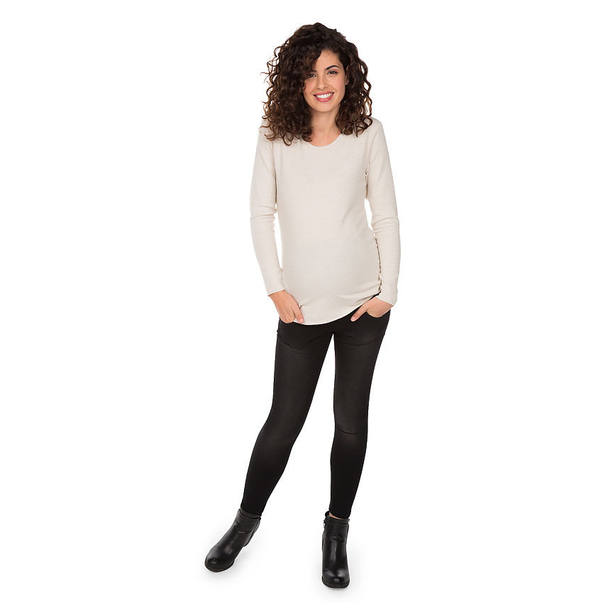 Pull de grossesse uni en tricot doux 