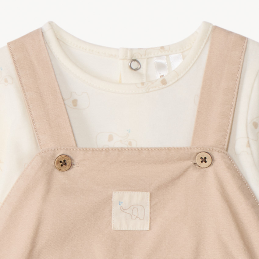 Ensemble 2 pièces avec salopette pour bébé garçon 