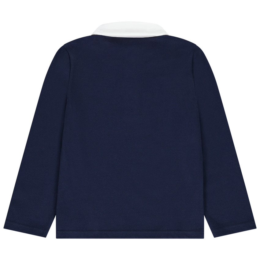 Polo manches longues brodé et bicolore pour garçon 