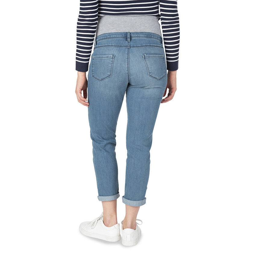 Jeans de grossesse effet used et crinkle avec bandeau haut 