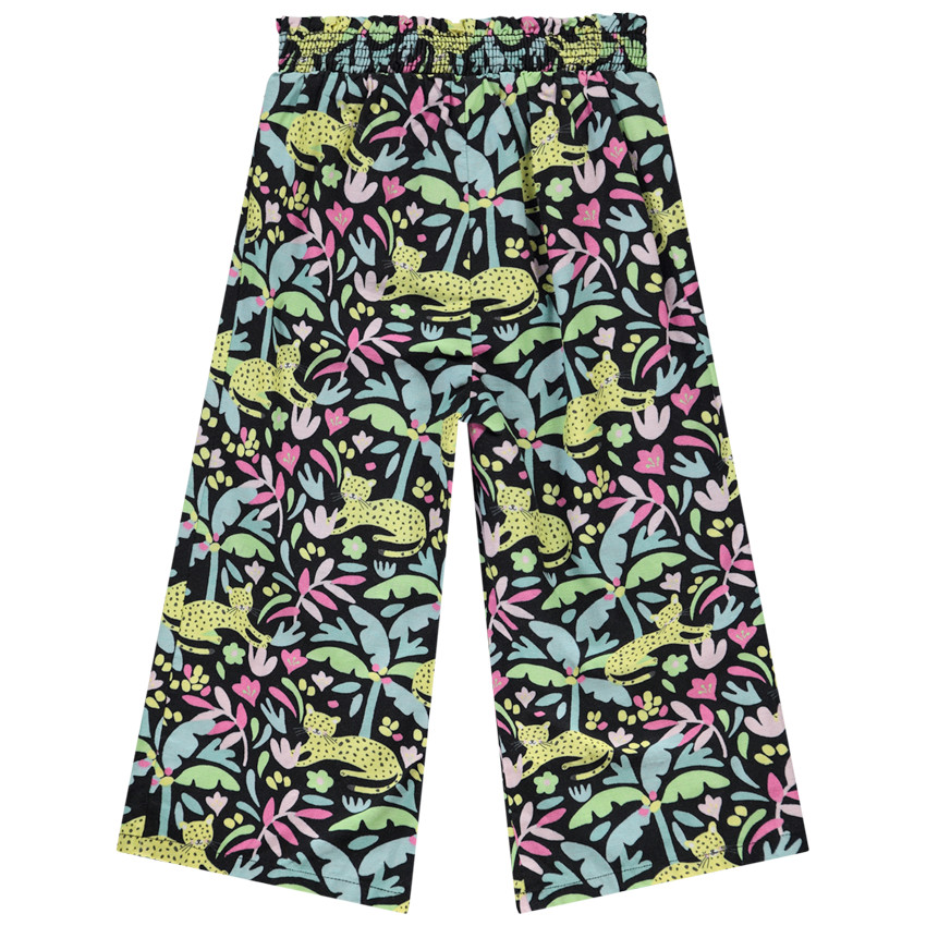 Pantalon large à smock imprimé jungle pour bébé fille 