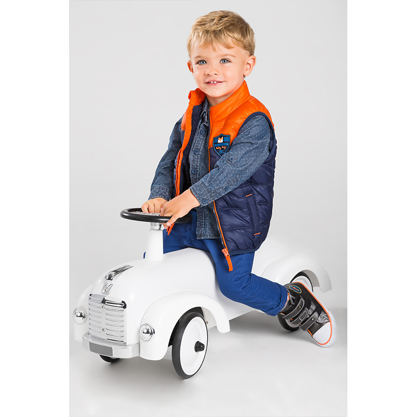 Chemise manches longues à motif jacquard sur chambray et poche 