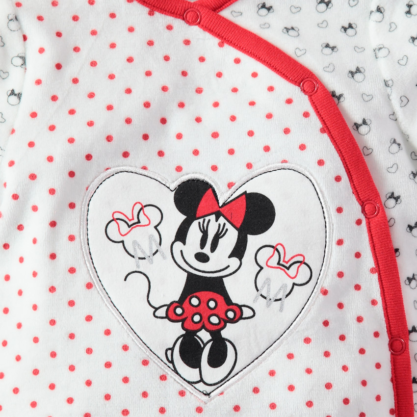 Dors-bien en velours imprimé all-over avec patch Minnie 