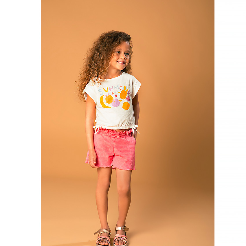 T-shirt forme boîte print fruits pour fille 