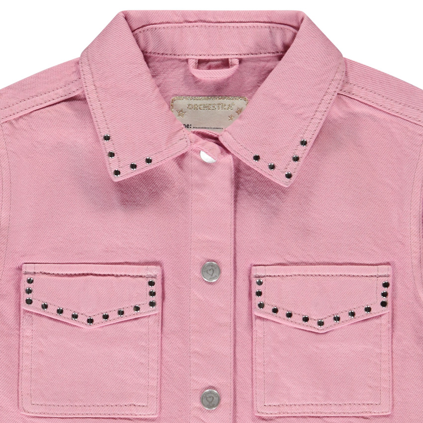 Veste en jean sans manches à clous fantaisies pour fille  