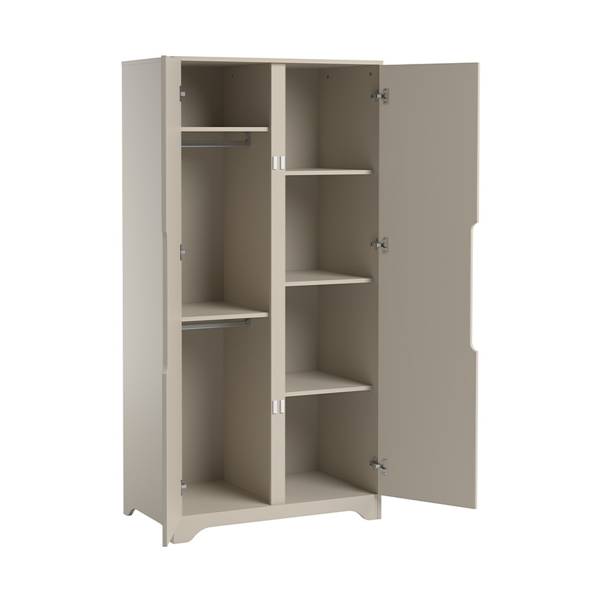 Armoire à 2 portes Ova gris-beige 