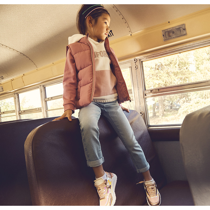Jean slim + ceinture imprimé pois à nouer pour fille 