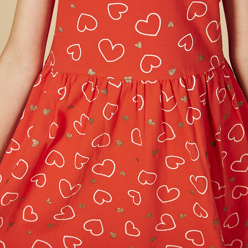Robe sans manches imprimé fantaisie pailleté pour fille 