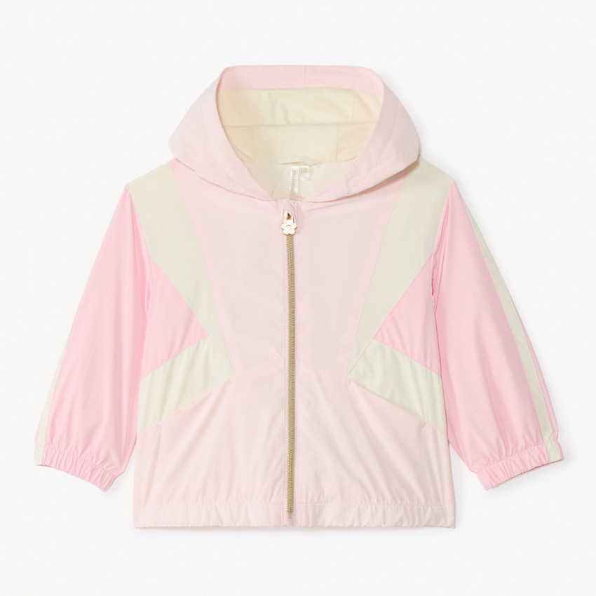 Coupe-vent à capuche effet color block pour bébé fille 