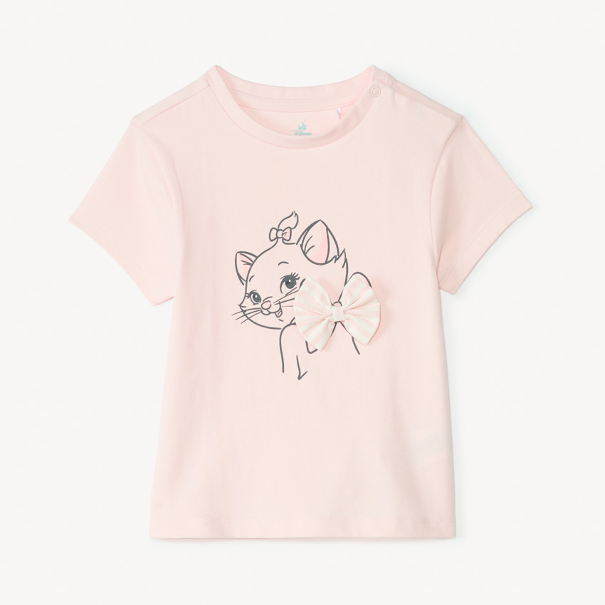 T-shirt manches courtes Marie des Aristochats Disney pour bébé fille
