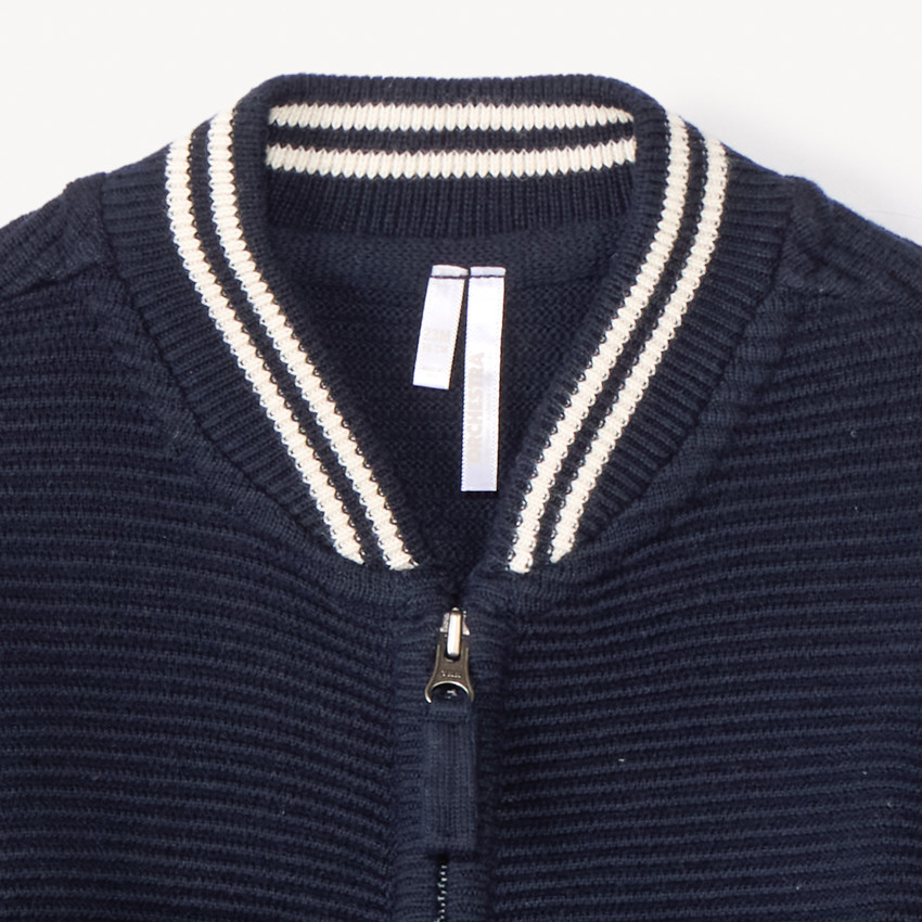 Gilet teddy en tricot fantaisie uni pour bébé garçon 