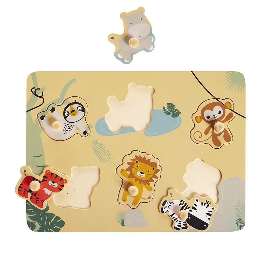 Puzzle en bois Happy Wild 6 pièces 